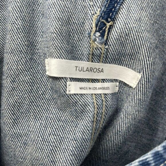 Tularosa Overall Dress Sophia Denim Distressed Jumper Womens Size Small Mini - Picture 4 of 5